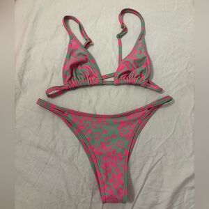 Kulani kinis Bikini Set Floral Pink Green Small